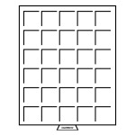 LEUCHTTURM - Box MB fumé con vassoio in floccato bordeaux a 30 caselle quadrate da 38 mm