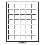 LEUCHTTURM - Box MB fumé con vassoio in floccato bordeaux a 35 caselle quadrate da 35 mm