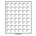 LEUCHTTURM - Box MB fumé con vassoio in floccato bordeaux a 48 caselle quadrate da 28 mm