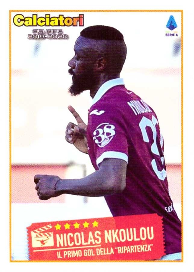 C22 Nicolas Nkoulou Il primo gol della ripartenza 19 20 Panini C22 - Nicolas Nkoulou - Il primo gol della ripartenza