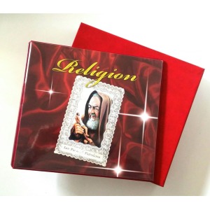 ABAFIL - Cartella a 4 anelli RELIGION con custodia lusso rivestita, vuota - Rosso