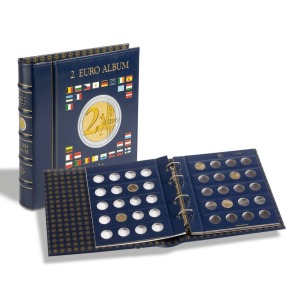 LEUCHTTURM - Cartella a 4 anelli VISTA 2 € commemorativi con 4 fogli e custodia