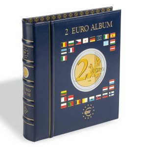 LEUCHTTURM - Cartella a 4 anelli VISTA 2 € commemorativi con 4 fogli e custodia