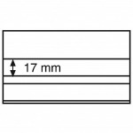 LEUCHTTURM - Cartoncini neri da 148x85 mm a 2 strisce in PVC con foglio protettivo trasparente - 100 pz.