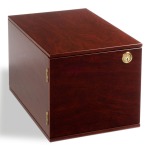 LEUCHTTURM - Cassettiera portamonete in legno per 10 vassoi grandi TAB vuota - Mogano