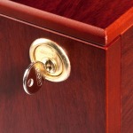 LEUCHTTURM - Cassettiera portamonete in legno per 10 vassoi grandi TAB vuota - Mogano
