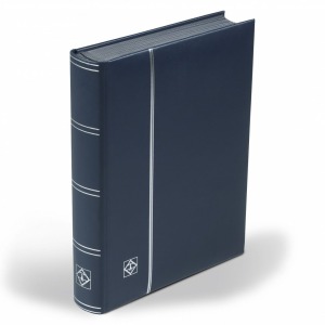 LEUCHTTURM - Classificatore in vera pelle LEDER A4 a 32 fogli neri - Blu