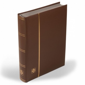 LEUCHTTURM - Classificatore in vera pelle LEDER A4 a 32 fogli neri - Marrone