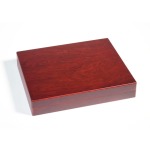 LEUCHTTURM - Cofanetto VOLTERRA in legno con 3 ripiani a 35 caselle rotonde da 32 mm - Mogano