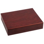 LEUCHTTURM - Cofanetto VOLTERRA in legno con 4 ripiani a caselle rotonde per 24 serie Euro in capsule - Mogano