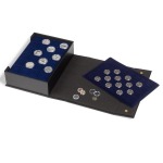 LEUCHTTURM - Cofanetto portamonete TABLO per 10 vassoi grandi Tab vuoto - Nero