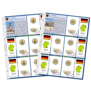 ABAFIL - Fogli 2 € commemorativi 5 ZECCHE DELLA GERMANIA 2015 (esclui Bandiera Europea)