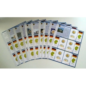 ABAFIL - Fogli 2 € commemorativi 5 ZECCHE DELLA GERMANIA dal 2006 al 2012