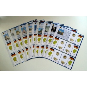 ABAFIL - Fogli 2 € commemorativi 5 ZECCHE DELLA GERMANIA dal 2013 al 2019