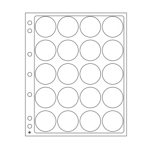 LEUCHTTURM - Fogli ENCAP per 20 capsule con diametro interno da 38/40 mm - 2 pz.