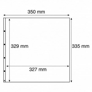 LEUCHTTURM - Fogli neri MAXIMUM 1 S a 1 tasca da 327x329 mm per lato - 5 pz.
