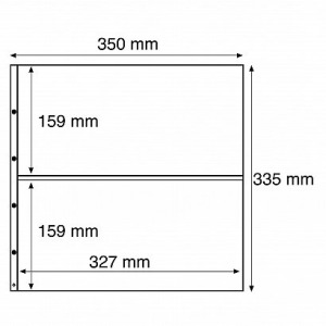 LEUCHTTURM - Fogli neri MAXIMUM 7 S a 2 tasche da 327x159 mm per lato - 5 pz.