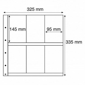 LEUCHTTURM - Fogli neri MAXIMUM 6 S a 6 tasche da 95x145 mm per lato - 5 pz.