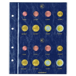LEUCHTTURM - Fogli VISTA generici per 2 serie Euro da 1 cent. a 2 € - 2 pz.