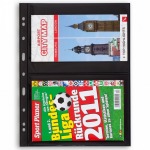 LEUCHTTURM - Fogli neri GRANDE 2 S a 2 tasche da 216x150 mm per lato - 5 pz.