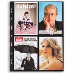 LEUCHTTURM - Fogli neri GRANDE 2 ST a 4 tasche da 106x150 mm per lato - 5 pz.
