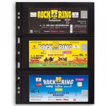 LEUCHTTURM - Fogli neri GRANDE 3 S a 3 tasche da 216x98 mm per lato - 5 pz.