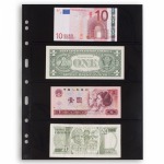 LEUCHTTURM - Fogli neri GRANDE 4 S a 4 tasche da 216x72 mm per lato - 5 pz.