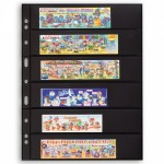 LEUCHTTURM - Fogli neri GRANDE 6 S a 6 tasche da 216x46 mm per lato - 5 pz.