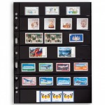 LEUCHTTURM - Fogli neri GRANDE 7 S a 7 tasche da 216x38 mm per lato - 5 pz.