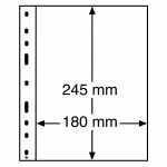 LEUCHTTURM - Fogli neri OPTIMA 1 S a 1 tasca da 180x245 mm per lato - 10 pz.
