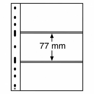 LEUCHTTURM - Fogli neri OPTIMA 3 S a 3 tasche da 180x77 mm per lato - 10 pz.