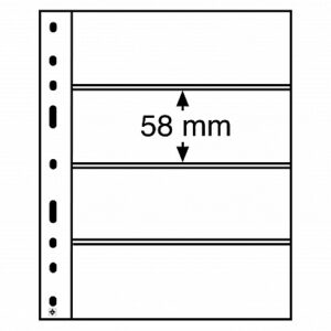 LEUCHTTURM - Fogli neri OPTIMA 4 S a 4 tasche da 180x58 mm per lato - 10 pz.