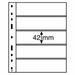 LEUCHTTURM - Fogli neri OPTIMA 5 S a 5 tasche da 180x42 mm per lato - 10 pz.