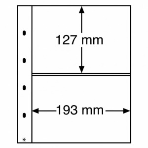 LEUCHTTURM - Fogli neri OPTIMA XL 2 S a 2 tasche da 193x127 mm per lato - 10 pz.