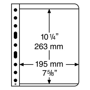 LEUCHTTURM - Fogli neri VARIO 1 S a 1 tasca da 195x263 mm per lato - 5 pz.