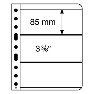 LEUCHTTURM - Fogli neri VARIO 3 S a 3 tasche da 195x85 mm per lato - 5 pz.