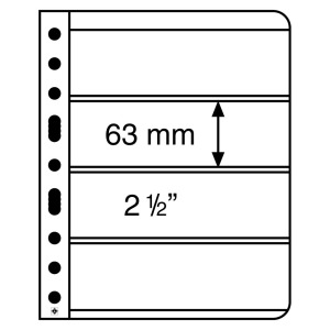 LEUCHTTURM - Fogli neri VARIO 4 S a 4 tasche da 195x63 mm per lato - 5 pz.