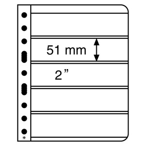 LEUCHTTURM - Fogli neri VARIO 5 S a 5 tasche da 195x51 mm - 5 pz.
