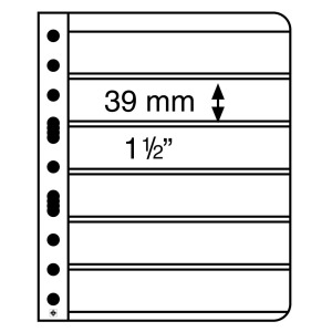 LEUCHTTURM - Fogli neri VARIO 6 S a 6 tasche da 195x39 mm - 5 pz.