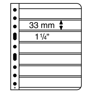 LEUCHTTURM - Fogli neri VARIO 7 S a 7 tasche da 195x33 mm - 5 pz.
