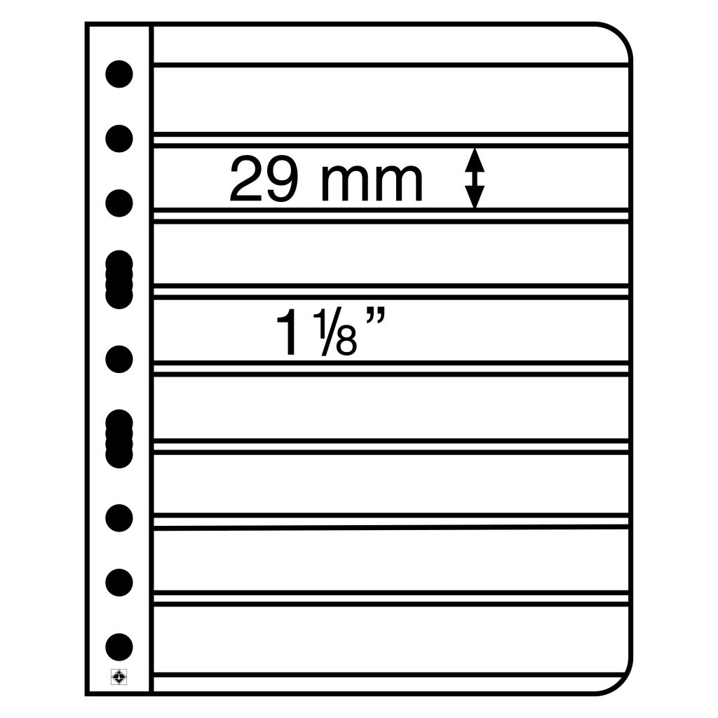 Fogli neri VARIO 8 S a 8 tasche da 195x29 mm 5 pz. Leuchtturm LEUCHTTURM - Fogli neri VARIO 8 S a 8 tasche da 195x29 mm - 5 pz.