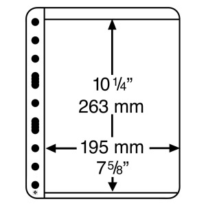 LEUCHTTURM - Fogli neri VARIO PLUS 1 S a 1 tasca da 195x263 mm per lato - 5 pz.