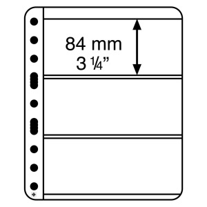 LEUCHTTURM - Fogli neri VARIO PLUS 3 S a 3 tasche da 195x84 mm per lato - 5 pz.