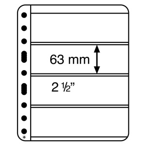 LEUCHTTURM - Fogli neri VARIO PLUS 4 S a 4 tasche da 195x63 mm per lato - 5 pz.