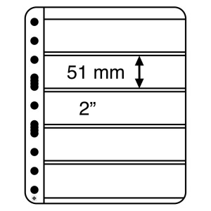 LEUCHTTURM - Fogli neri VARIO PLUS 5 S a 5 tasche da 195x51 mm per lato - 5 pz.