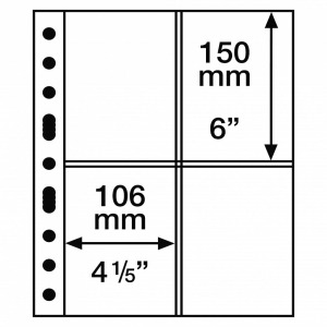 LEUCHTTURM - Fogli trasparenti GRANDE 2 CT a 4 tasche da 106x150 mm - 5 pz.