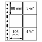 LEUCHTTURM - Fogli trasparenti GRANDE 3/2 C a 6 tasche da 106x98 mm - 5pz.