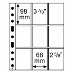 LEUCHTTURM - Fogli trasparenti GRANDE 3/3 C a 9 tasche da 68x98 mm - 5pz.