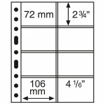 LEUCHTTURM - Fogli trasparenti GRANDE 4 CT a 8 tasche da 106x72 mm - 5 pz.