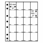 LEUCHTTURM - Fogli trasparenti GRANDE M 20 K a 20 tasche per Oblò da 50 mm - 5 pz.